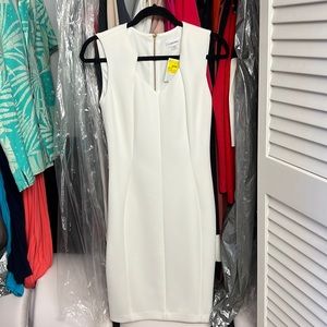 White Calvin Klein business or evening dress size 4 new with tags never worn!